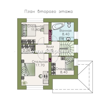 Проекты домов Альфаплан - «Оптима»- стильный современный дом из кирпичей или газобетона - превью плана проекта №2