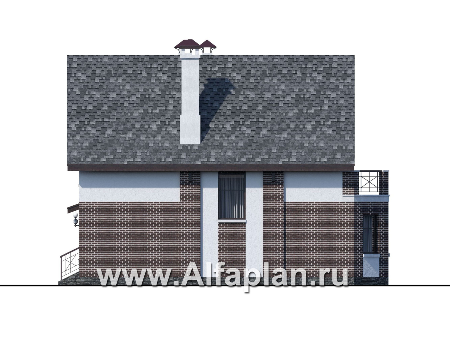 Проекты домов Альфаплан - «Стелла»- стильный дом для маленького участка - изображение фасада №2