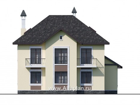 Проекты домов Альфаплан - «Разумовский» - элегантный загородный коттедж - превью фасада №4