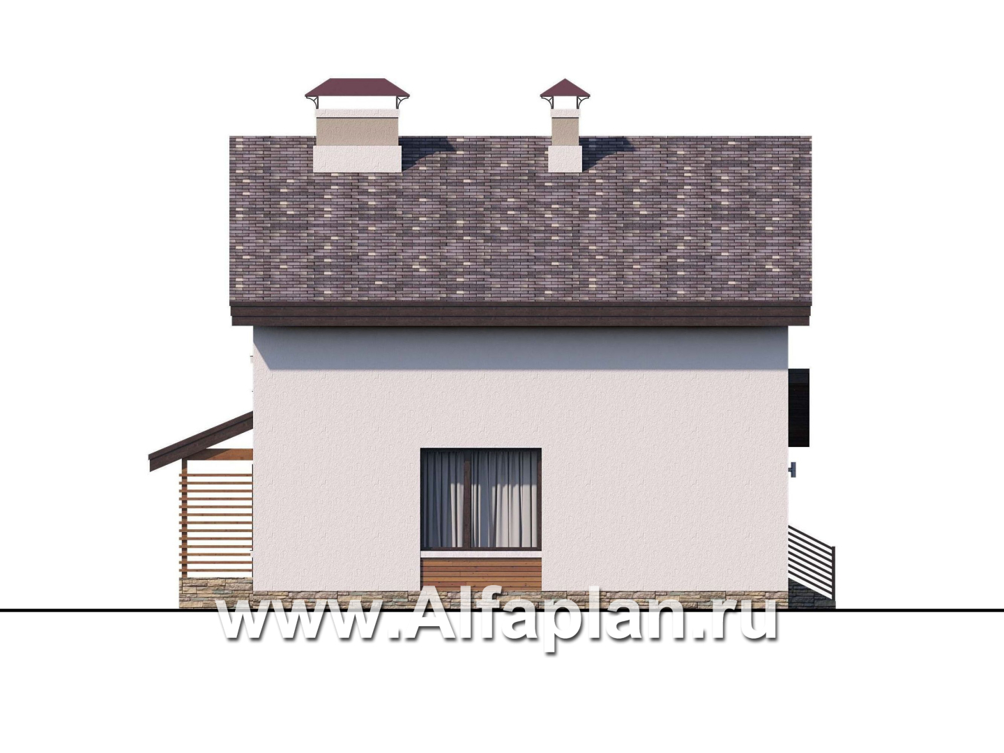 Проекты домов Альфаплан - «Оптима»- стильный небольшой дом - изображение фасада №3