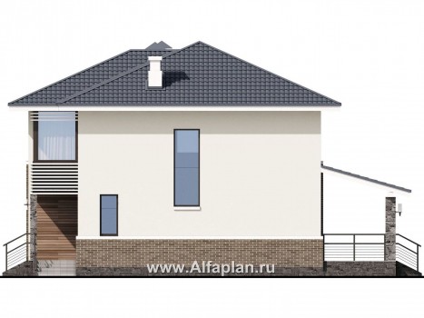 Проекты домов Альфаплан - «Вламинк» - очень удобный современный дом - превью фасада №2