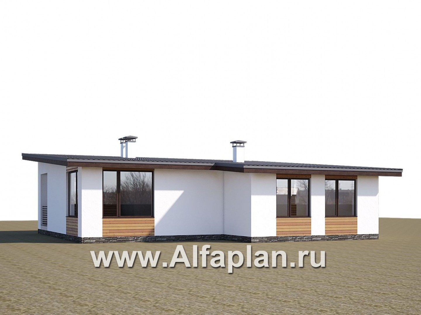Проекты домов Альфаплан - «Эпсилон» - уютный каркасный дом с просторной террасой - дополнительное изображение №2