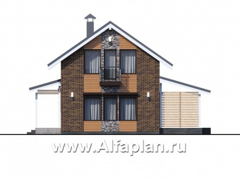 Проекты домов Альфаплан - «Омега» - рациональный коттедж с удобной планировкой - превью фасада №1