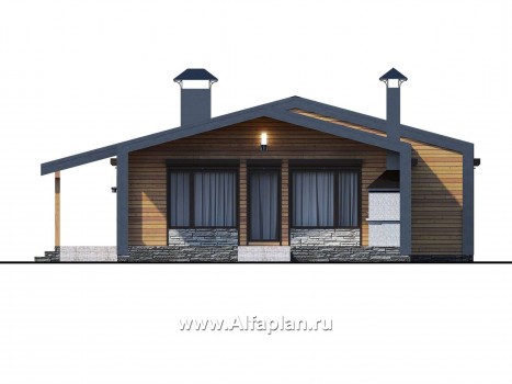 Проекты домов Альфаплан - «Лямбда» - просторный дом в современном стиле. Увеличены спальни - превью фасада №1