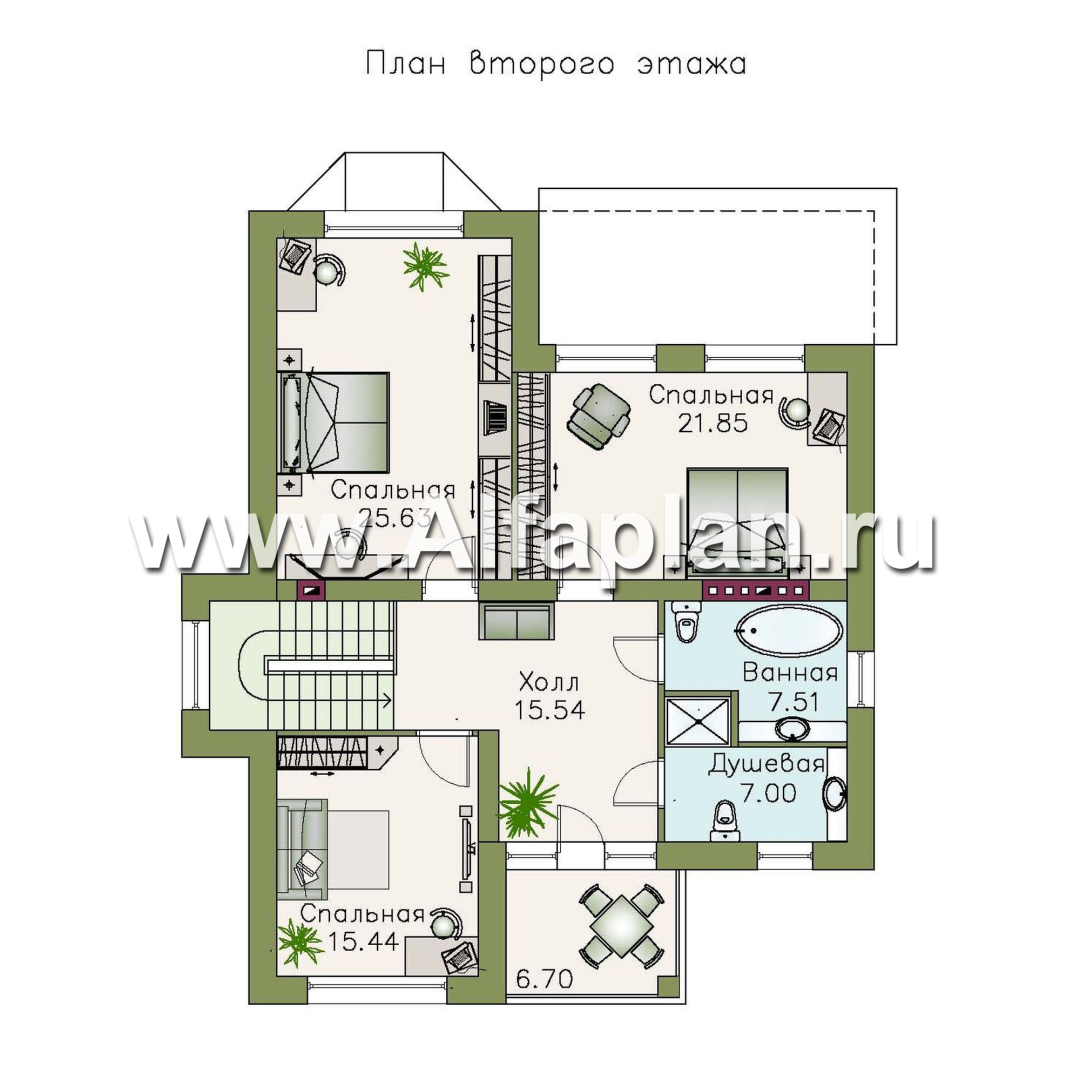 Проекты домов Альфаплан - «Репутация» - дом с аристократическими фасадами - план проекта №2