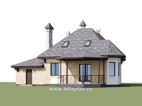 Проекты домов Альфаплан - «Душечка» - небольшой дом с мансардой и гаражом - превью дополнительного изображения №1
