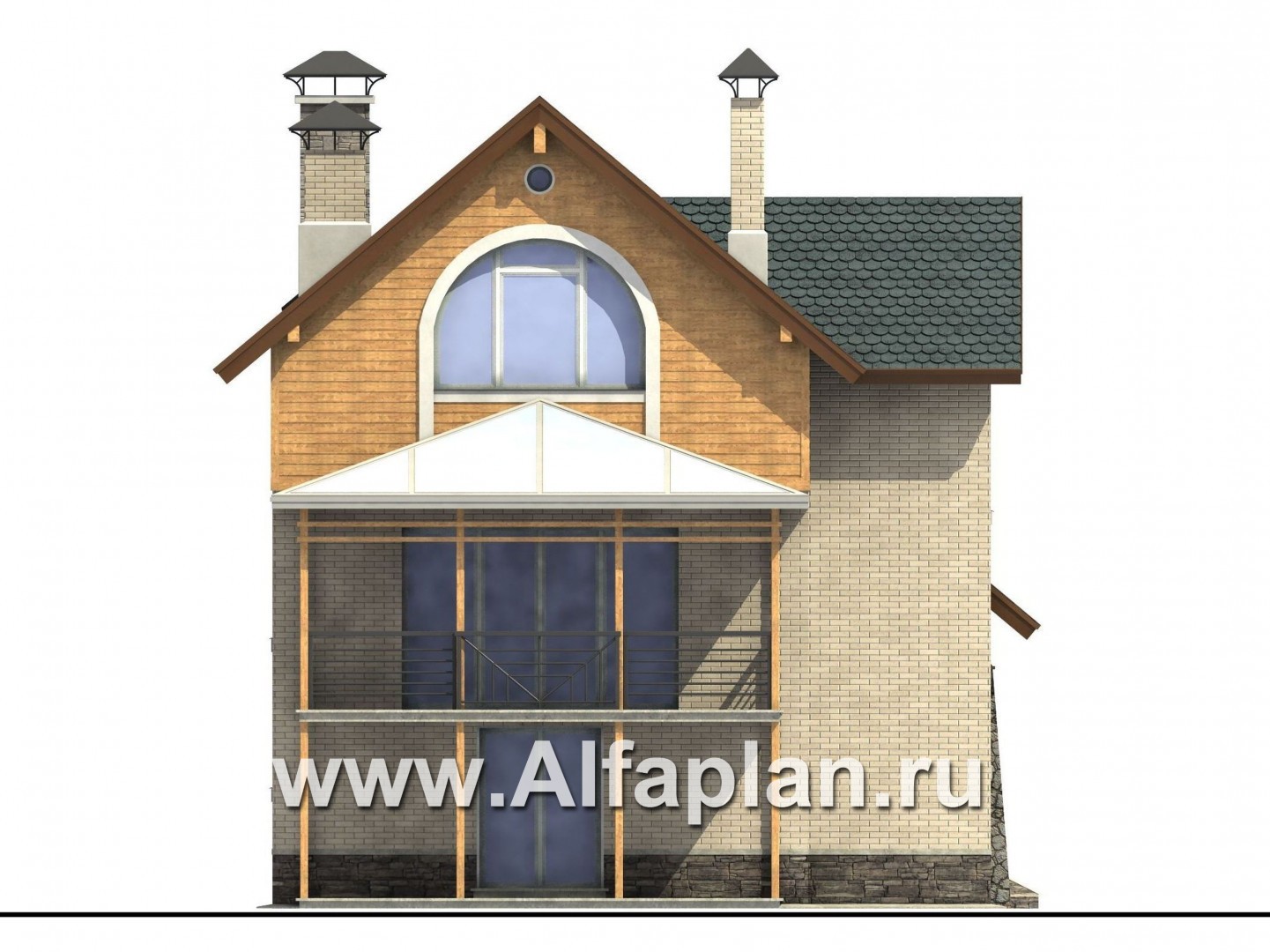 Проекты домов Альфаплан - «Экспрофессо» - уникальный проект у которого нет (только перегородки) аналогов - изображение фасада №4