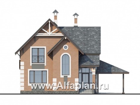 Проекты домов Альфаплан - «Приоритет»-  элегантный коттедж , удобный план дома - превью фасада №1