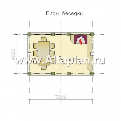 Проекты домов Альфаплан - Беседка-павильон с барбекю (летняя кухня) - превью плана проекта №1