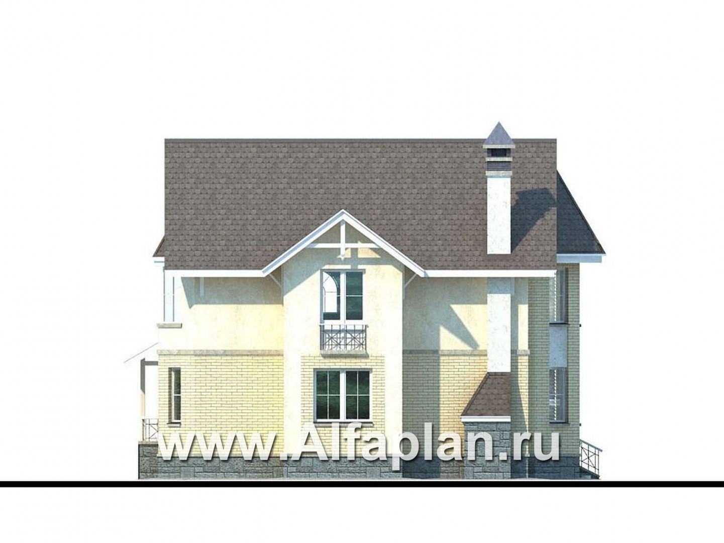Проекты домов Альфаплан - «Фортуна» - небольшой загородный дом - изображение фасада №3