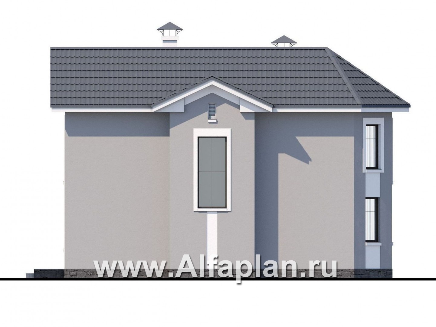 Проекты домов Альфаплан - «Веста» - небольшой удобный дом c гаражом-навесом - изображение фасада №3