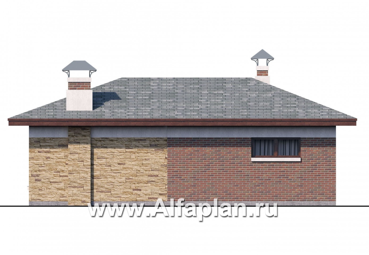 Проекты домов Альфаплан - Баня-беседка с открытой террасой - изображение фасада №2
