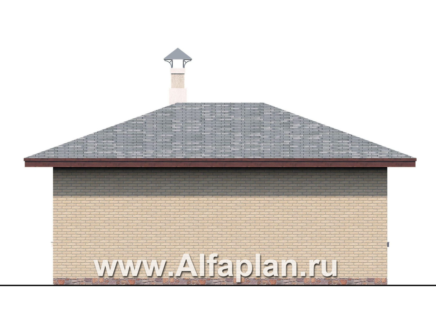 Проекты домов Альфаплан - «Виньон» - дачный дом с большой террасой - изображение фасада №4