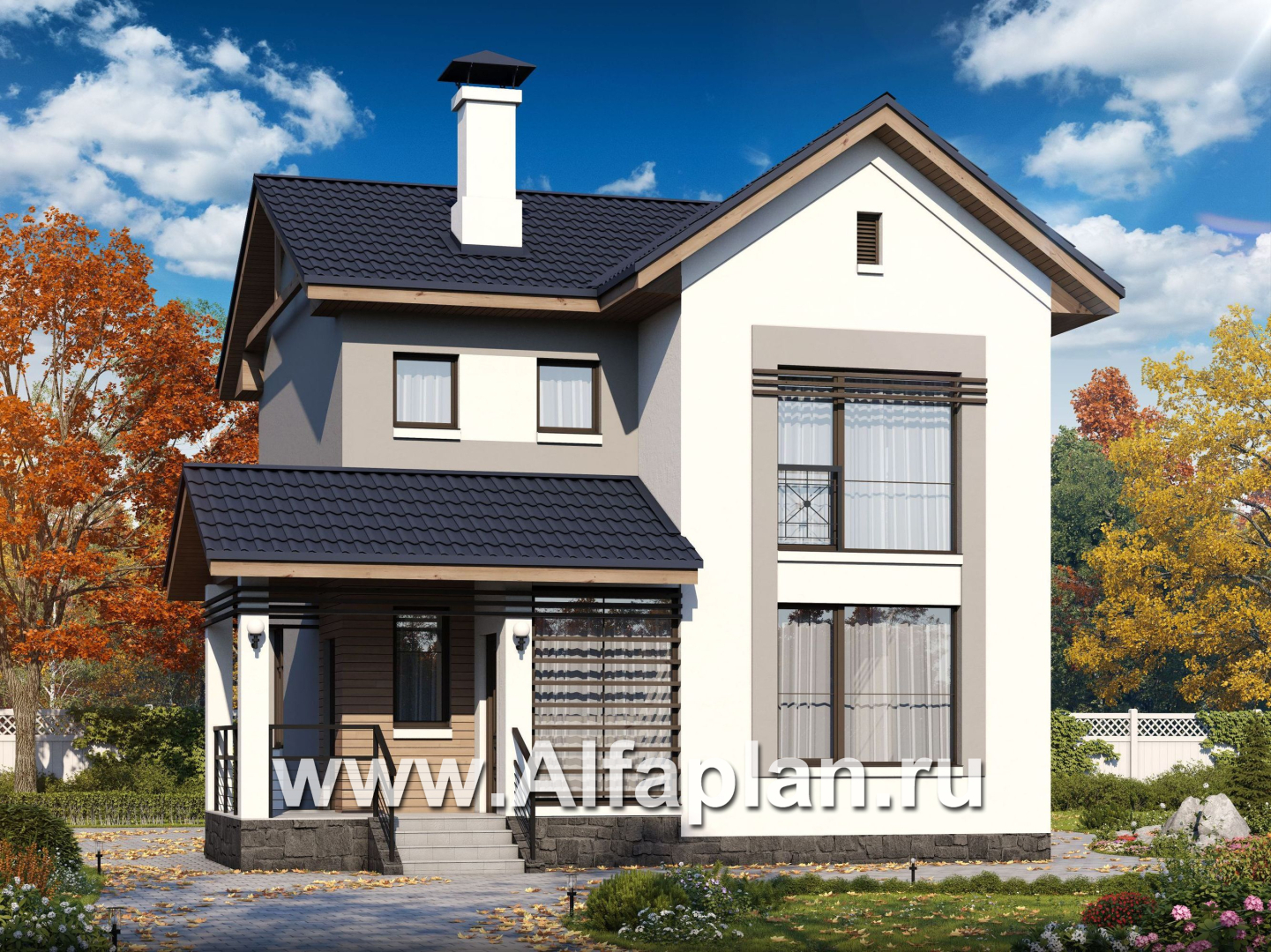 Проекты домов Альфаплан - «Каюткомпания» - экономичный дом для небольшой семьи и маленького участка - основное изображение