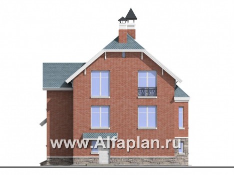 Проекты домов Альфаплан - «Корвет» - трехэтажный коттедж с гаражом - превью фасада №4
