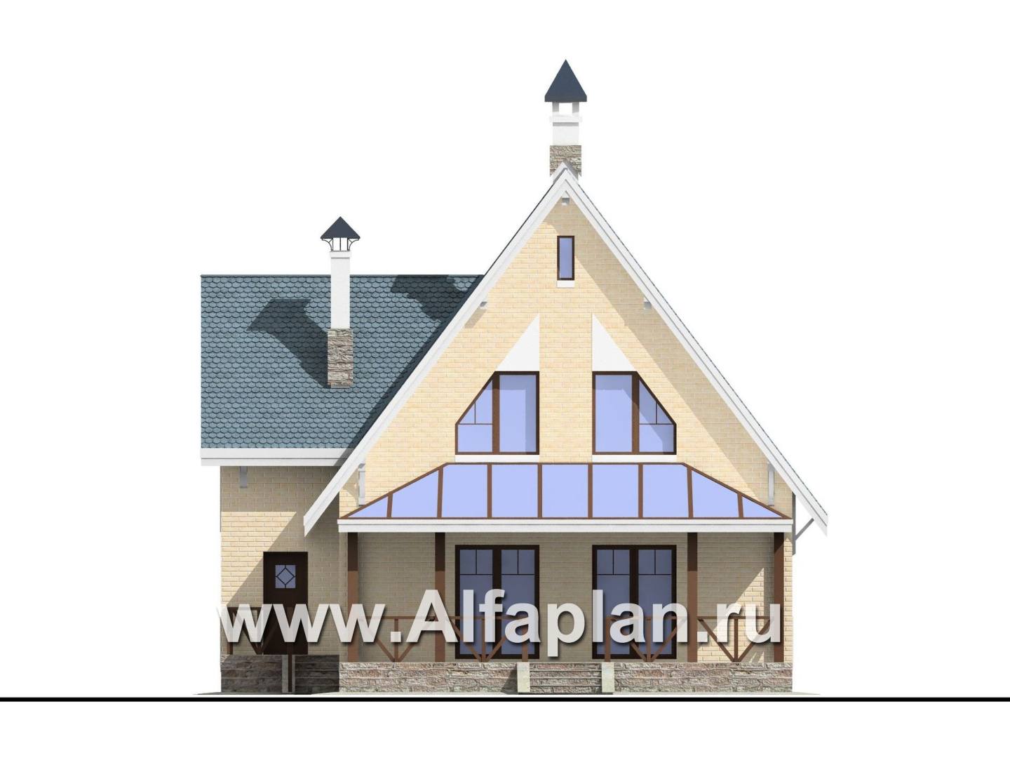 Проекты домов Альфаплан - «Шесть соток» - дом для маленького участка - изображение фасада №4