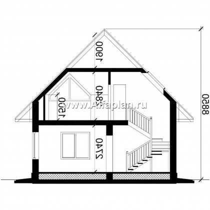 Проекты домов Альфаплан - Проект экономичного дома для маленького участка - превью плана проекта №3