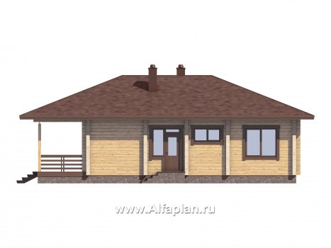 Проекты домов Альфаплан - Проект удобной дачи с большой террасой - превью фасада №4