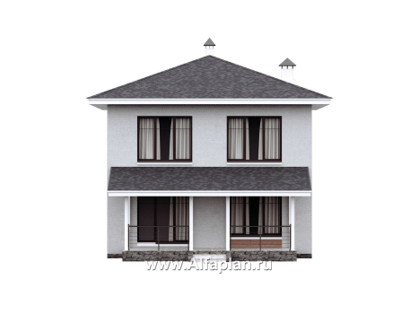 Проекты домов Альфаплан - "Антропный принцип" - проект экономичного дома со вторым светом из газобетона - превью фасада №4