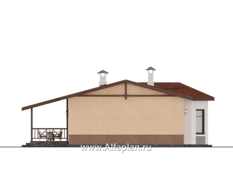 «Сорренто» -  проект одноэтажного дома, с эркером, в средиземноморском стиле, 3 спальни - превью фасада дома
