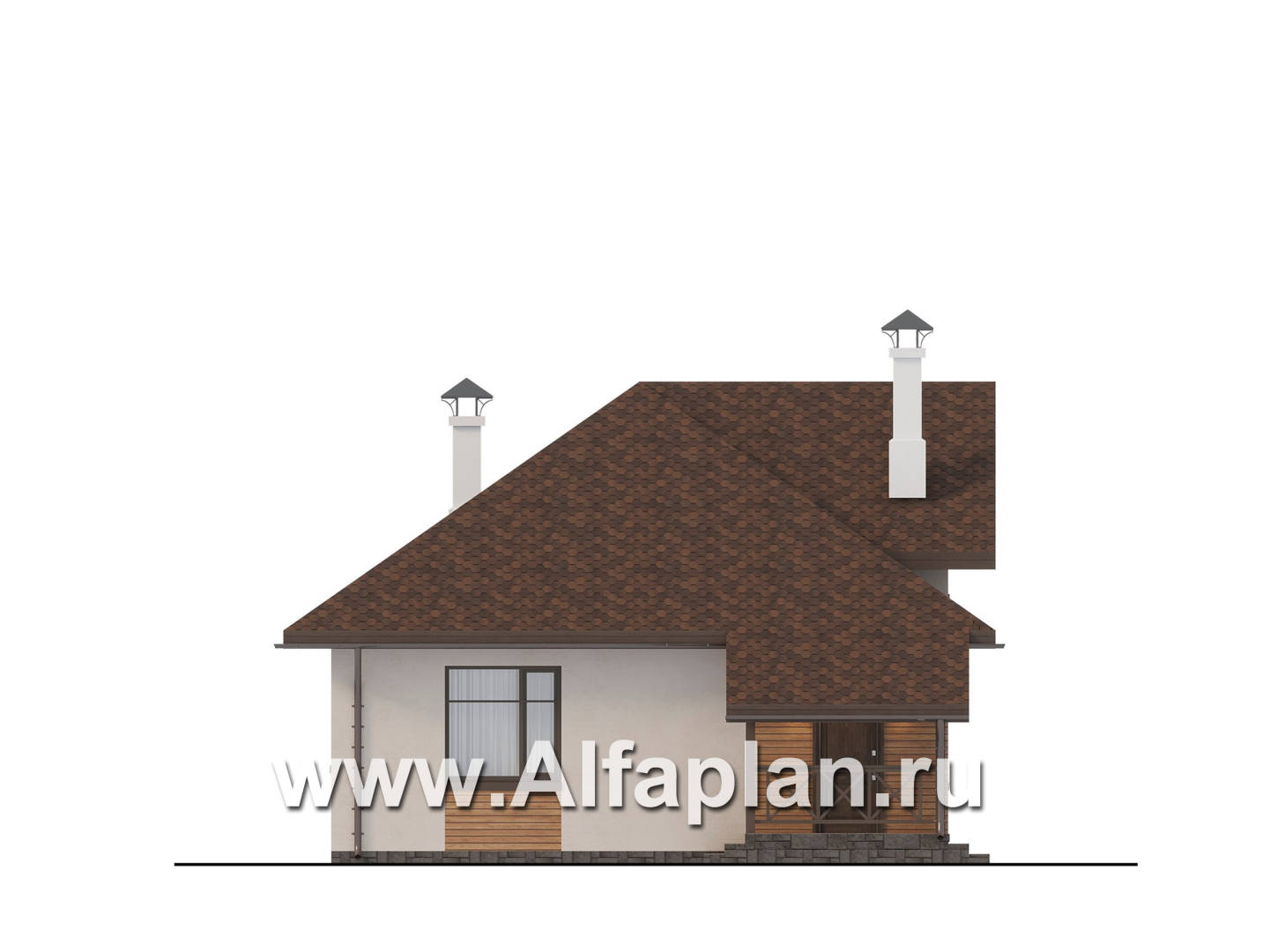 Проекты домов Альфаплан - "Тигода" - компактный простой дом с мансардой - изображение фасада №3