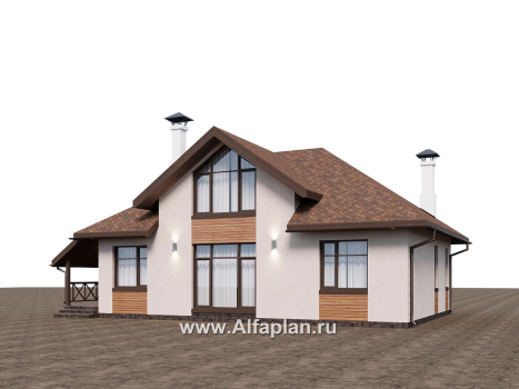 Проекты домов Альфаплан - "Тигода" - компактный простой дом с мансардой - превью дополнительного изображения №1