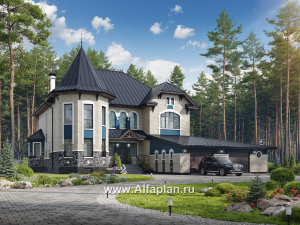 «Дворянское гнездо» - проект двухэтажного дома,  с двусветной гостиной и бассейном, семейный особняк в русском стиле
