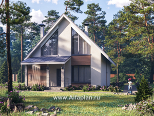 «Генезис» - проект дома с мансардой, с террасой в современном стиле