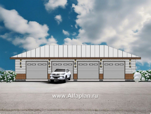 Проект гаража на 4 автомобиля, без столбов внутри