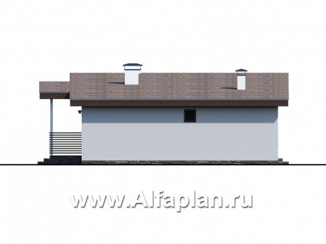 Проекты домов Альфаплан - «Вита» - загородный каркасный дом с террасой - превью фасада №2