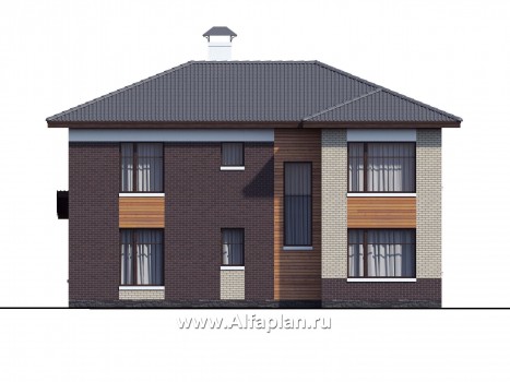 «Ренуар» - проект двухэтажного дома, планировка с двумя спальнями на 1 эт и вторым светом - превью фасада дома
