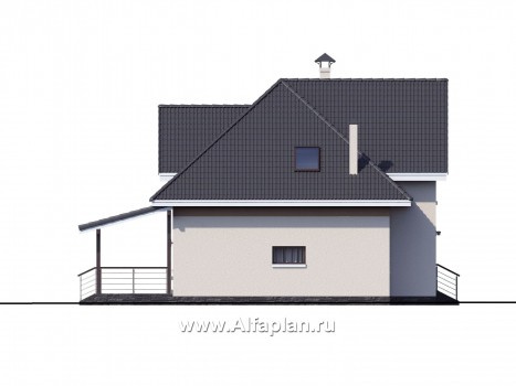 Проекты домов Альфаплан - «Кассиопея» - мансардный дом с шестью спальнями - превью фасада №3