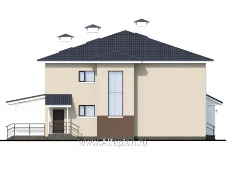 «Опал» - проект двухэтажного дома, с террасой, балконом - превью фасада дома