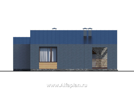 Проекты домов Альфаплан - «Эпсилон» - каркасный дом с тремя спальнями - превью фасада №3