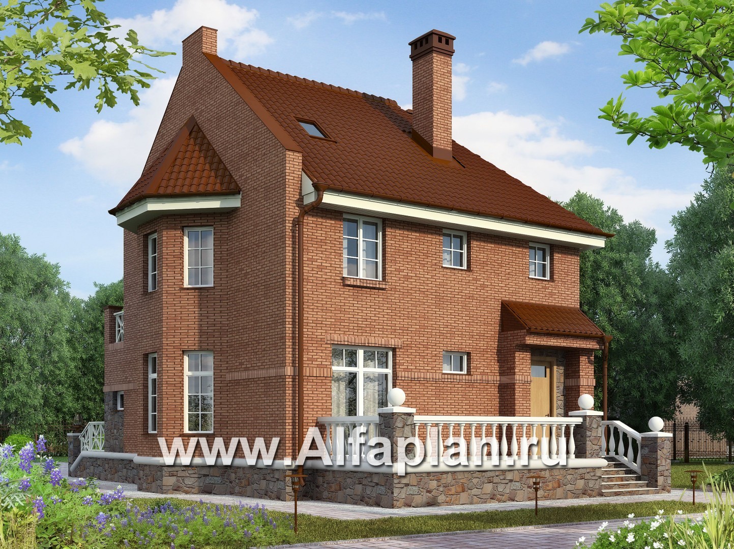 Проекты домов Альфаплан - Коттедж в английском стиле - основное изображение