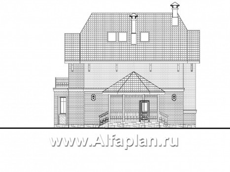 «Ясная поляна» - проект двухэтажного дома, планировка со спальней и кабинетом на 1 эт, с эркером и с гаражом на 2 авто - превью фасада дома