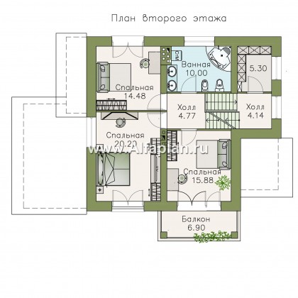 Проекты домов Альфаплан - Дом из газобетона «Аура» в современном стиле - превью плана проекта №3
