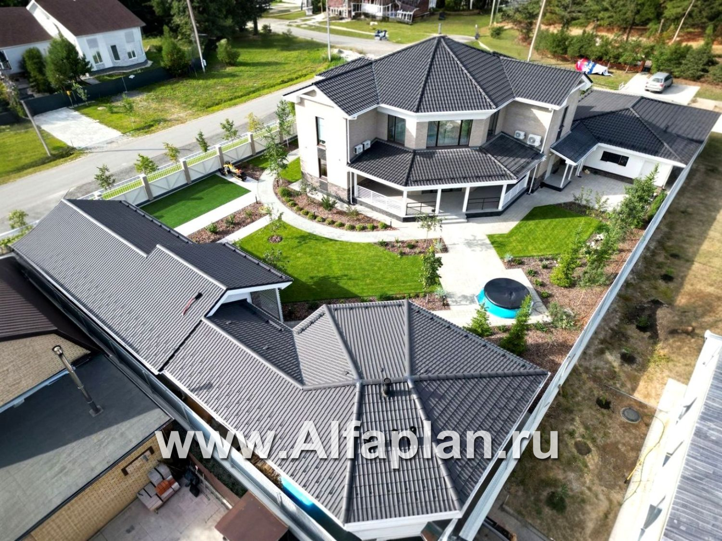 «Баттерфляй» - проект двухэтажного дома, гостиная со вторым светом, мастер спальня, с большим гаражом 219Р - дизайн дома №2