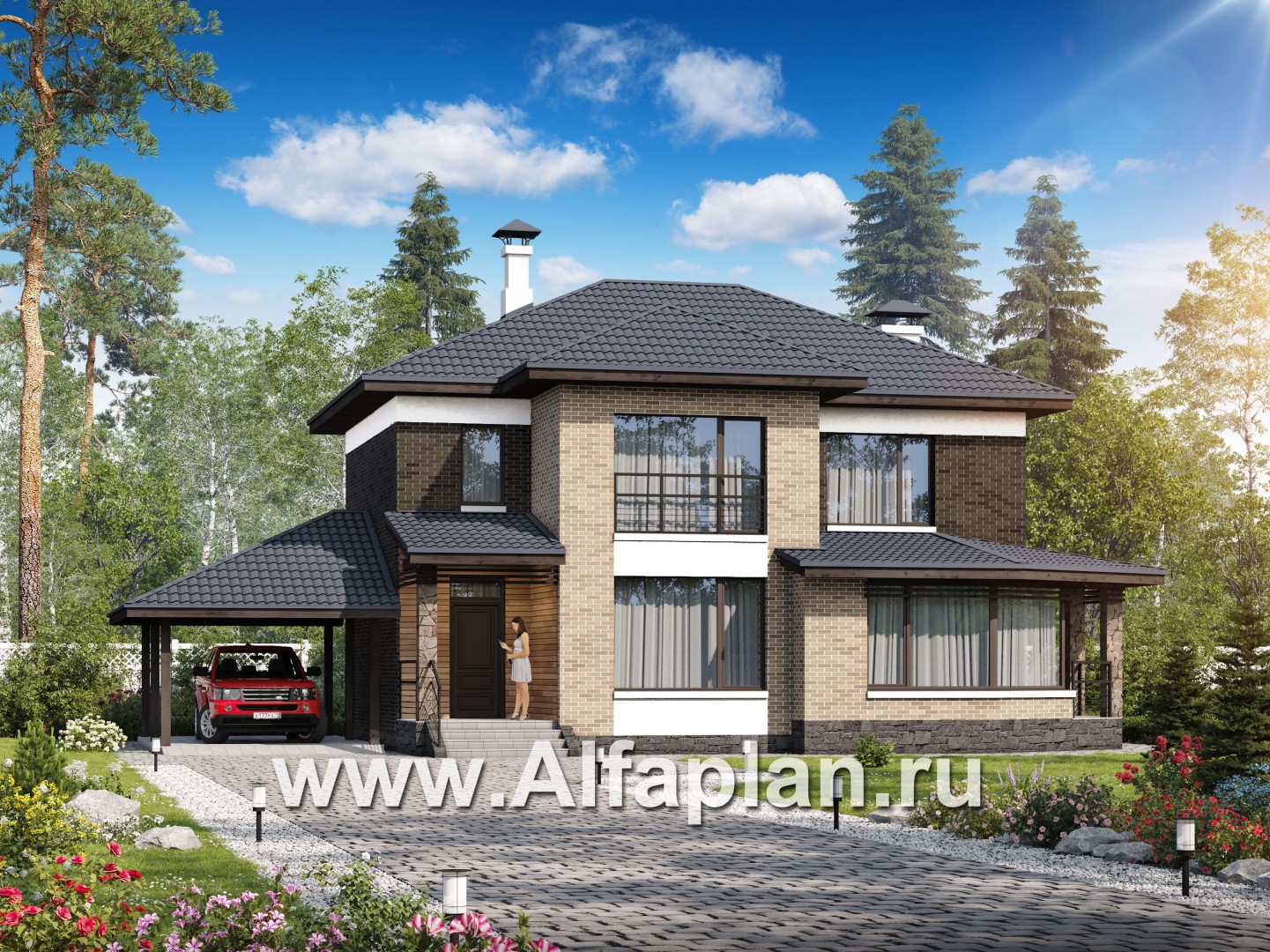Проекты домов Альфаплан - «Высокий горизонт» - идеальный план дома на 150 квадратов - основное изображение