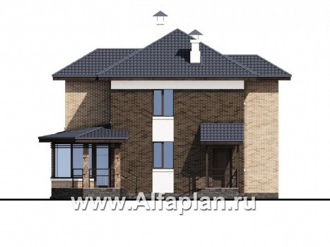 Проекты домов Альфаплан - «Высокий горизонт» - идеальный план дома на 150 квадратов - превью фасада №2
