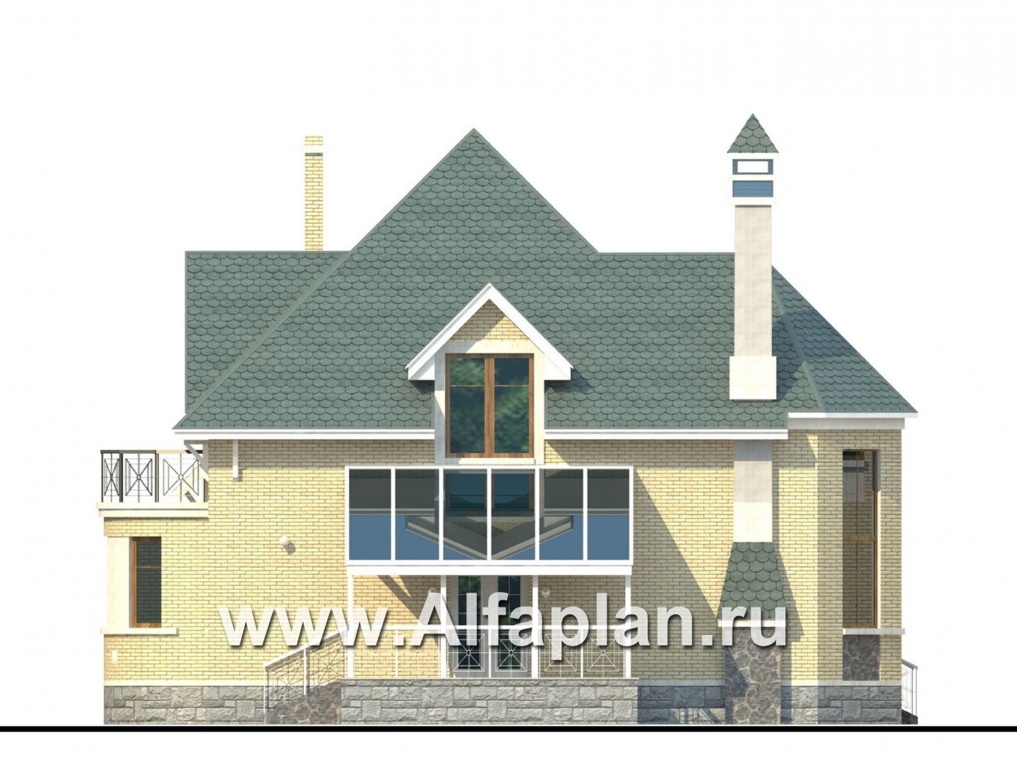 Проекты домов Альфаплан - «Суперстилиса» - проект дома с комфортной  планировкой - изображение фасада №3