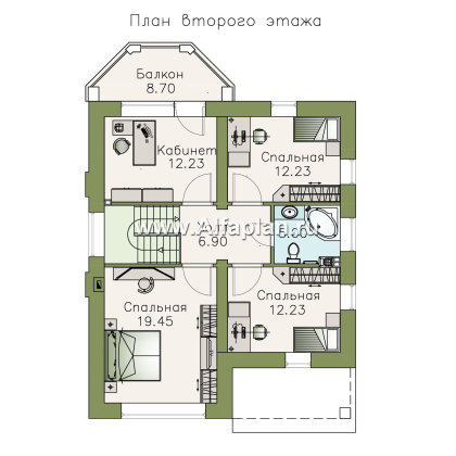 Проекты домов Альфаплан - «Стелла»- стильный дом для маленького участка - превью плана проекта №2
