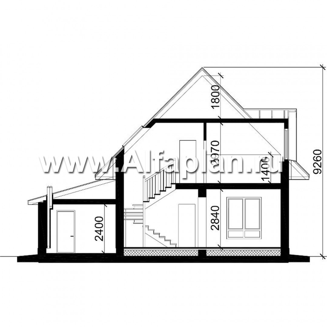 Проекты домов Альфаплан - Экономичный дом с гаражом - изображение плана проекта №3