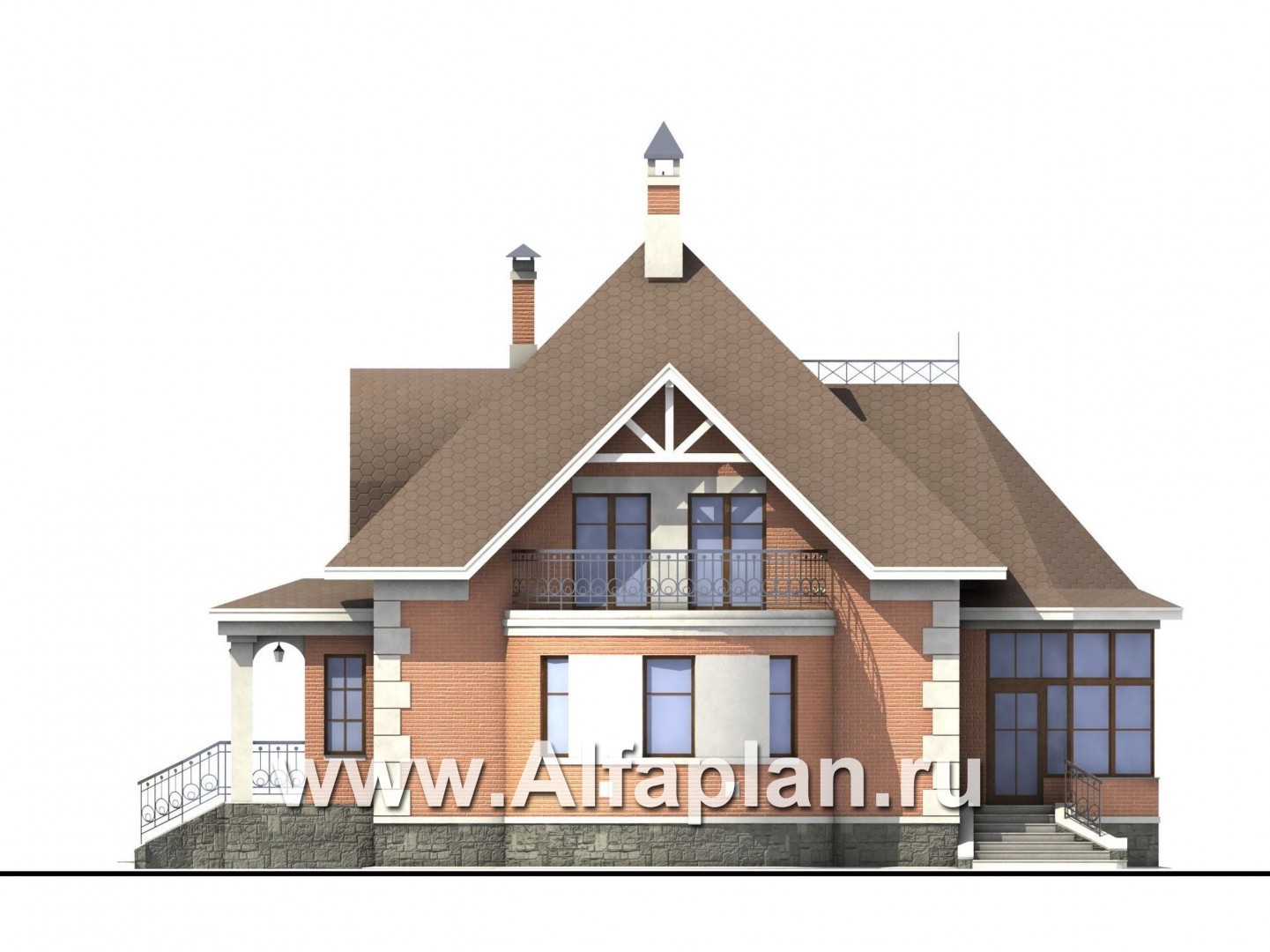 Проекты домов Альфаплан - «Эвита» - уютный дом загородный дом - изображение фасада №2