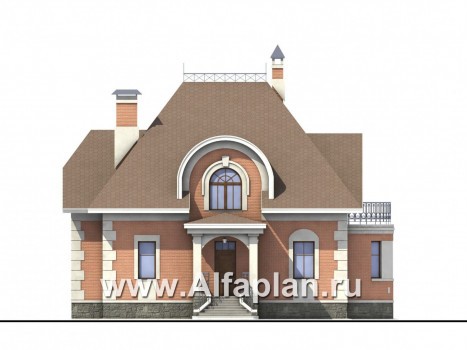 Проекты домов Альфаплан - «Эвита» - уютный дом загородный дом - превью фасада №1