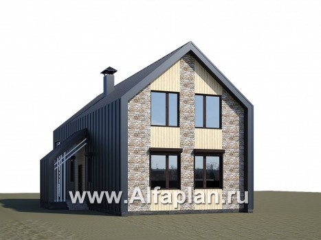 Проекты домов Альфаплан - «Омега» - коттедж для узкого участка - превью дополнительного изображения №2