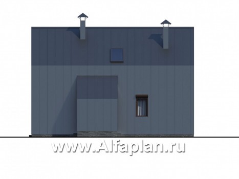 «Тау» - проект двухэтажного каркасного дома, с террасой, в современном стиле барн - превью фасада дома