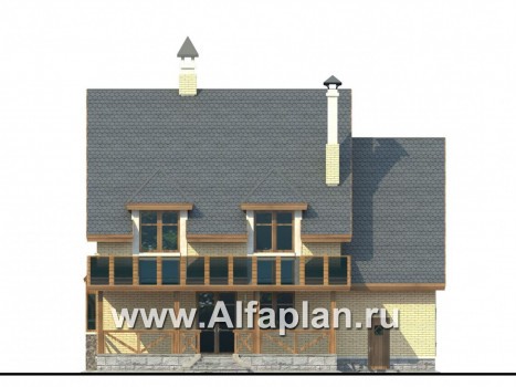 «Норд» - проект двухэтажного загородного дома, с гаражом и с террасой - превью фасада дома