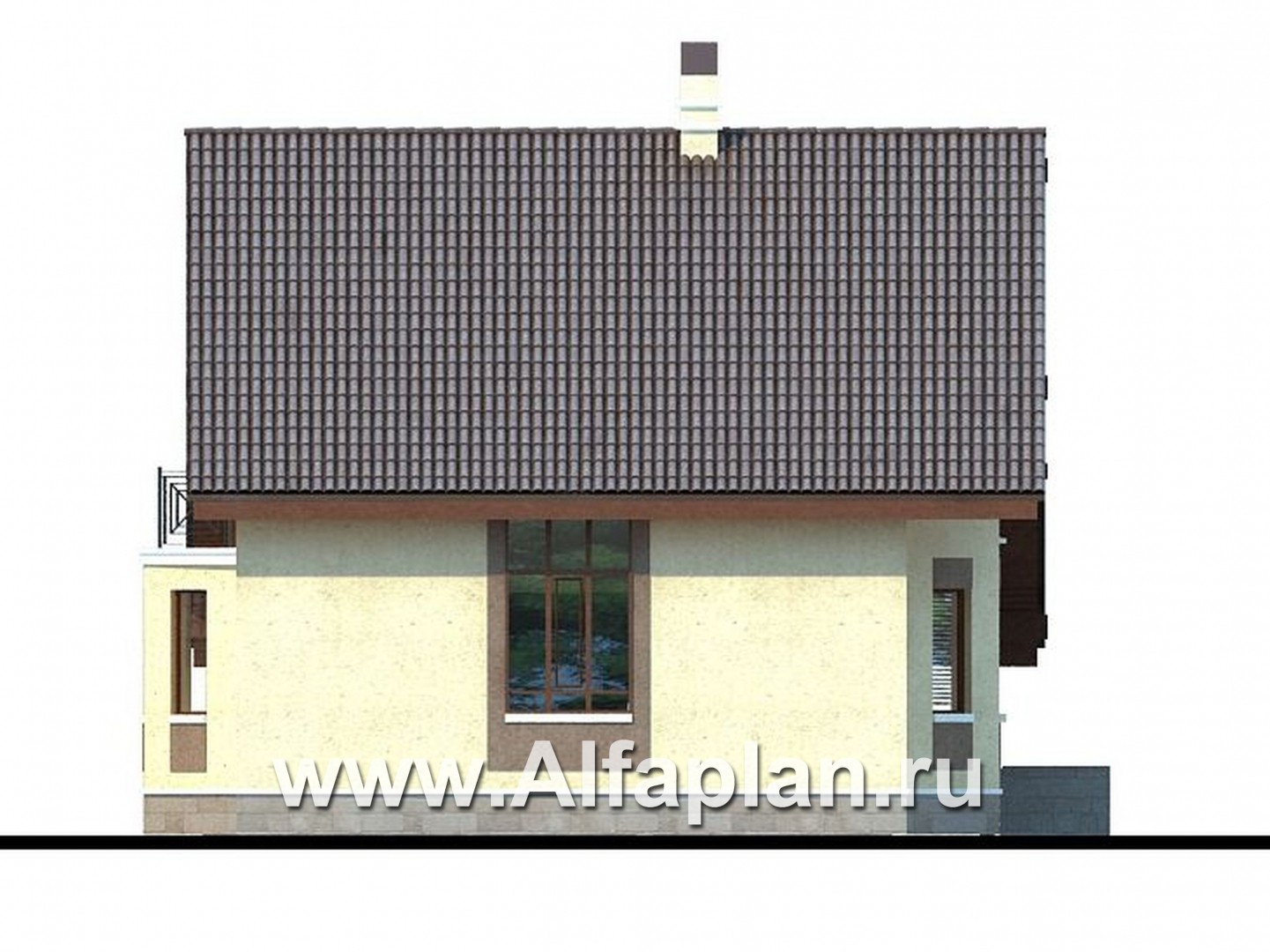 Проекты домов Альфаплан - «Регенсбург» - проект коттеджа в немецкой традиции - изображение фасада №3