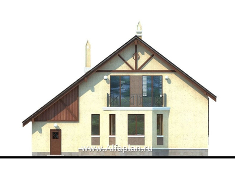 Проекты домов Альфаплан - «Регенсбург» - газобетонный коттедж в немецкой традиции - превью фасада №4